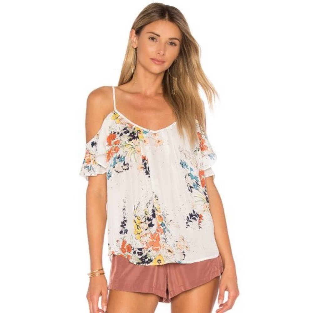 Joie Adorlee Silk Floral Cold Shoulder Camisole
